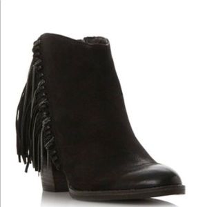 New Dolce Vita Juneau Black Nubuck Fringe Boots